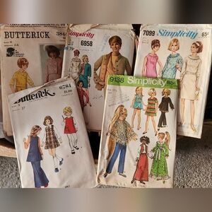 Vintage retro clothing patterns 1950s 60s 70s 80s